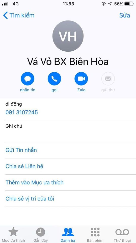 Vá vỏ Biên Hoà - Đồng Nai