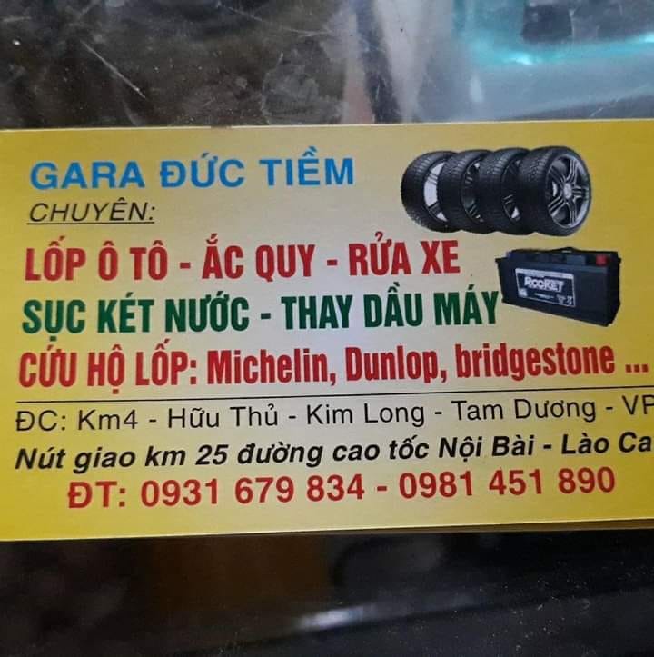 Gara + vá vỏ kv tam dương vĩnh phúc (nút giao km 25 cao tốc nội bài lào cai )