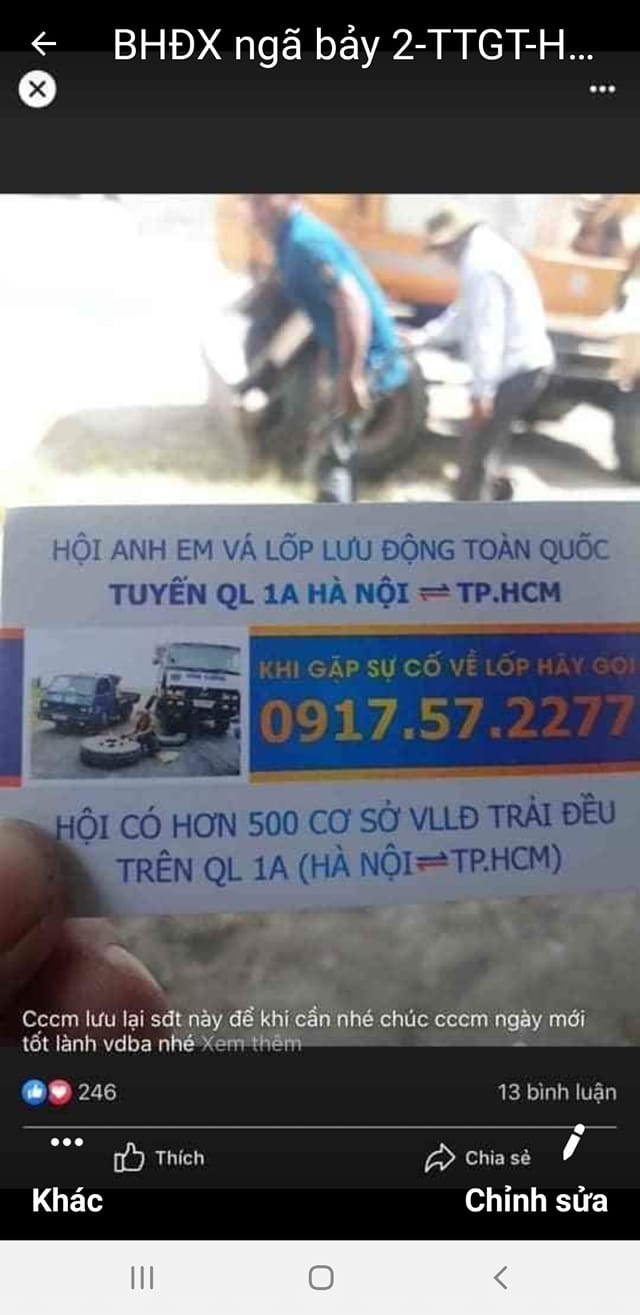 Vá võ lưu động quốc lộ 1a..TPHCM.ĐẾN HÀ NỘI