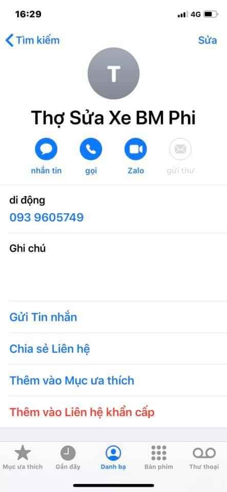 BM Phi Thợ sửa xe khu vực Bình Minh Vĩnh Long